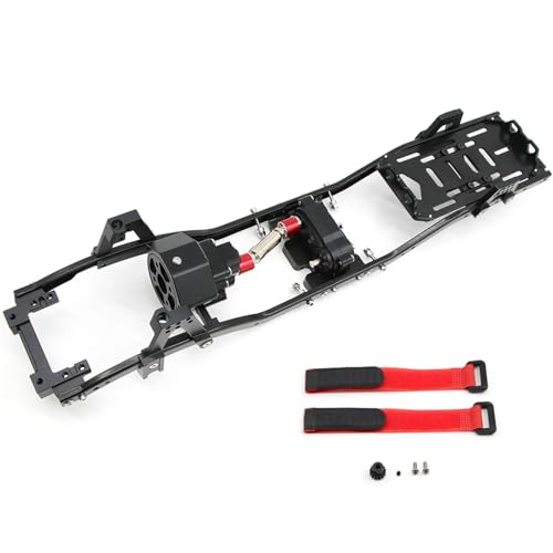 YONMFRDS RC Autoteile Für AXIAL Für SCX10 Für Wrangler Für 1/10 RC Metall Für Chassis Rahmen 313mm Radstand Mit Front Getriebe Körper Shell(Black) von YONMFRDS