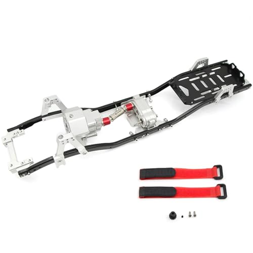 YONMFRDS RC Autoteile Für AXIAL Für SCX10 Für Wrangler Für 1/10 RC Metall Für Chassis Rahmen 313mm Radstand Mit Front Getriebe Körper Shell(Silver) von YONMFRDS