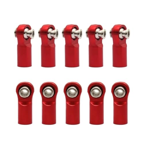 YONMFRDS RC Autoteile Für Arrma Für Granit Für Senton Für Vorteks Für Typhon Big Für Rock 1/10 Zubehör Metall Spurstange Link Set RC Auto Upgrade Teile(Red,10pcs) von YONMFRDS