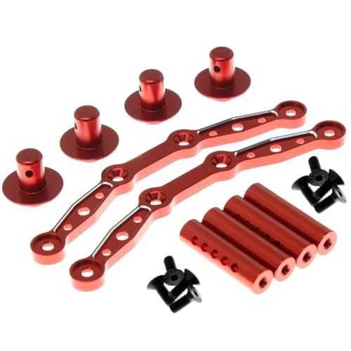 YONMFRDS RC Autoteile Für Arrma Für Mojave 4S 4X4 Für BLX 1/8 RC Auto Upgrade Teile Metall Körper Montieren Post Shell Spalte Fernbedienung Auto Upgrade Teile(Red) von YONMFRDS