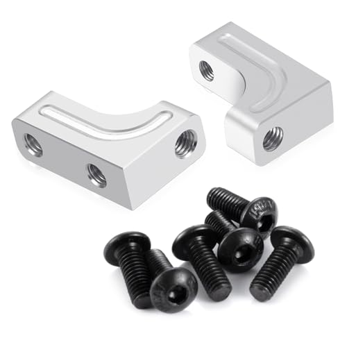 YONMFRDS RC Autoteile Für Axial Für SCX10 90047 Für Wrangler 1/10 2 Stücke Aluminiumlegierung Servohalterung Dekoration RC Rock Crawler Auto LKW Ersatzteile(Silver) von YONMFRDS