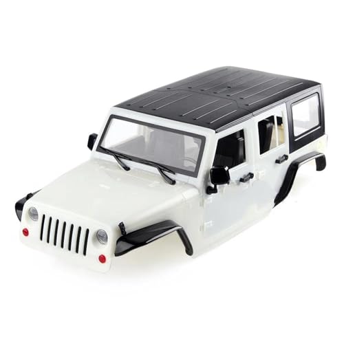 YONMFRDS RC Autoteile Für Axial Für SCX10 Für SCX10 II 90046 90047 Für Jeep Für Wrangler 1/10 Unmontiert 12,3 Zoll 313mm Radstand Körper Auto Shell RC Crawler Auto Zubehör(White) von YONMFRDS