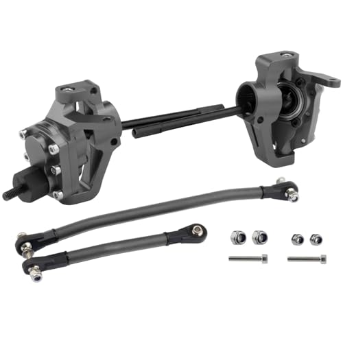 YONMFRDS RC Autoteile Für Axial Für SCX10 II 90046 90047 Für AR44 Für SCX10 1/10 Ersatz RC Crawler Legierung Portal Achse Vordere Hinterachsen Mit Lenkung Link Upgrade Teile(Gray,Front) von YONMFRDS