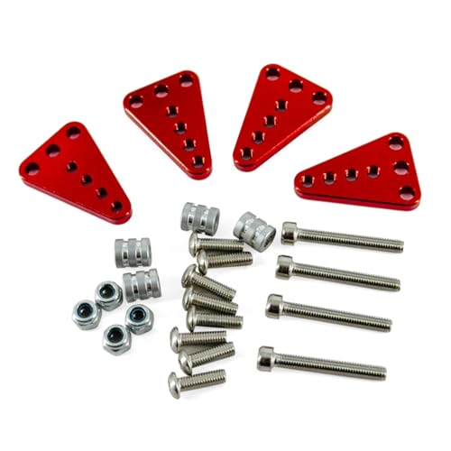 YONMFRDS RC Autoteile Für Axial Für Scx10 Upgrades Teile Für 1/10 90027 90028 90021 Metallic Einstellbare Legierung Shock Tower Hoops Lift Mount Rc Auto Zubehör(Red) von YONMFRDS