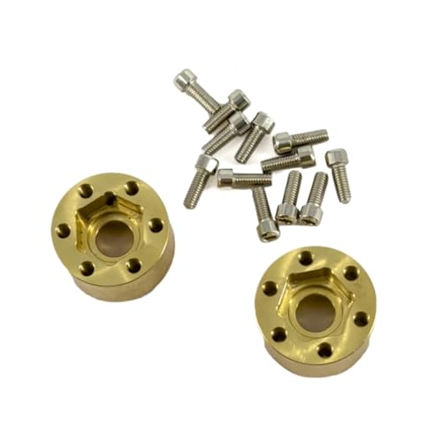 YONMFRDS RC Autoteile Für Axial Für Scx10 Upgrades Teile Für 1/10 Metallic Messing Gewichte 12mm Rad Hex Nabe Verbreitern Adapter Achse Körper Für Chassis Rc Auto Zubehör(2pcs 12mm) von YONMFRDS