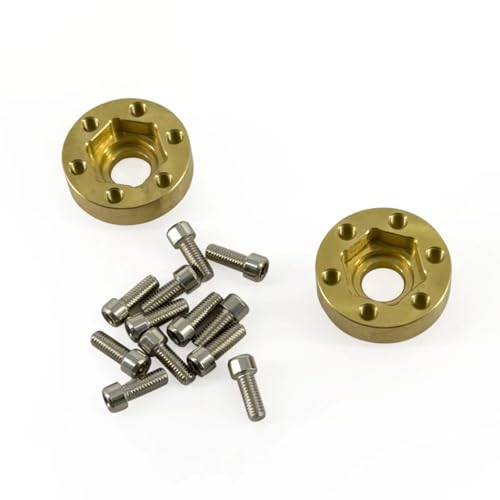 YONMFRDS RC Autoteile Für Axial Für Scx10 Upgrades Teile Für 1/10 Metallic Messing Gewichte 12mm Rad Hex Nabe Verbreitern Adapter Achse Körper Für Chassis Rc Auto Zubehör(2pcs 6mm) von YONMFRDS