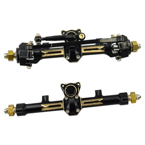 YONMFRDS RC Autoteile Für Axial Für Scx24 Für Achsen Set Kit Vorne Und Hinten Upgrade Teile Pass Durch Messing Metall Erweiterte Breite Zubehör Rc Car Crawler(Brass Axle Set) von YONMFRDS