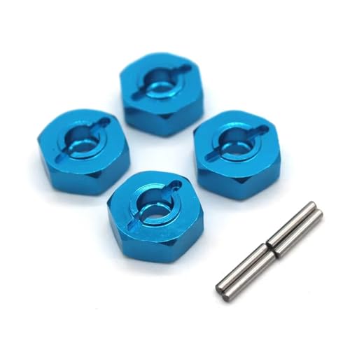 YONMFRDS RC Autoteile Für Gladiator 1/14 Für ZD Racing Für MT16 Fernbedienung Auto Teile Metall 12mm Hex Bond Ersatz Hex Stecker Dekoration RC Auto Zubehör 4PCS(Blue) von YONMFRDS