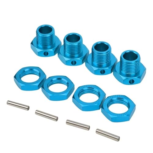 YONMFRDS RC Autoteile Für Hsp Für RC Auto Track Auto Teile 4 PCS 1/8 Rad Hex Schrauben Aluminium Rad Hex Koppler 17mm Upgrade Zubehör Teile Kit Komponente(Blue) von YONMFRDS