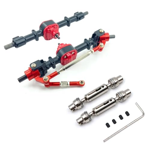 YONMFRDS RC Autoteile Für MN D90 D91 D96 D99S MN90 MN96 MN99 Für MN99S 1/12 Metall Vorder- Und Hinterachse Mit Antriebswelle RC Auto Upgrades Teile Zubehör(Black) von YONMFRDS