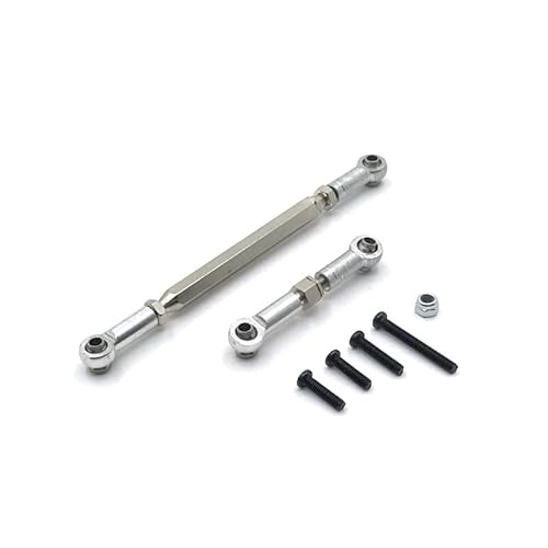 YONMFRDS RC Autoteile Für MN D90 Für MN99S Metall Einstellbare Lenkung Link Servo Link Stange Lenkung Gestänge Montage Zubehör Kit Modifikation RC Auto Upgrade Teile(Silver) von YONMFRDS