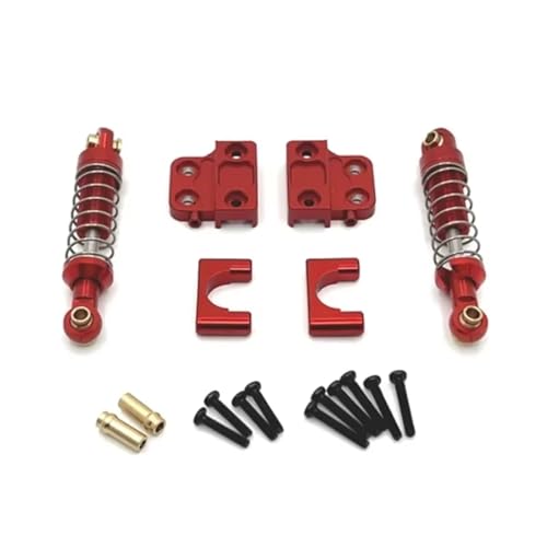 YONMFRDS RC Autoteile Für MN82 LC79 1/12 Metall Hinterachse Stoßdämpfer Und Feste Für Sitz Halterung Set RC Auto Upgrade Teile Zubehör(Red) von YONMFRDS