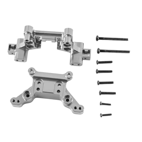 YONMFRDS RC Autoteile Für Mjx Für Hyper Go 16207 16208 16209 16210 H16 1/16 Upgrade Teile Metall Vordere Und Hintere Aufhängung Halterungen Für Rc Auto Aluminium Zubehör(Silver) von YONMFRDS