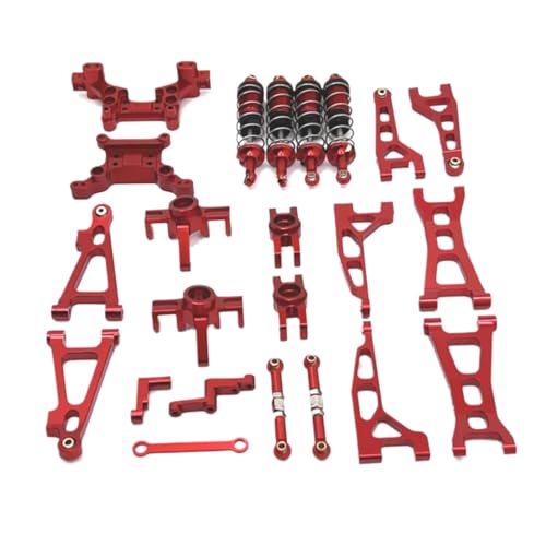 YONMFRDS RC Autoteile Für Mjx Für Hyper Go 16207 16208 16209 16210 H16 Upgrade Teile Metall Gefährdete Teile Set Für Rc Auto Aluminium Zubehör(Red) von YONMFRDS