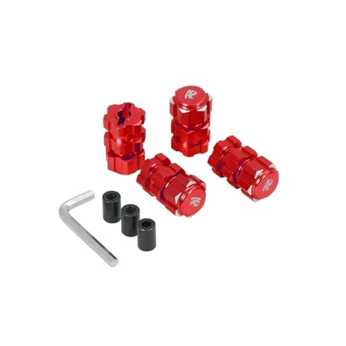 YONMFRDS RC Autoteile Für Monster Truck Für Maxx 89076-4 1/10 RC 4Pcs Metall 17mm Hex Radnaben Keil Koppler Adapter Breite Upgrade Teile(Red) von YONMFRDS