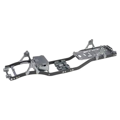 YONMFRDS RC Autoteile Für SCX10 1/10 RC Car Crawler Für Chassis Mit 4,3 Mm Carbonfaserschienen Aluminiumklammer Batteriefach Unterfahrplatte Verstellbare Stoßdämpfungstürme 1 Satz(Gray) von YONMFRDS