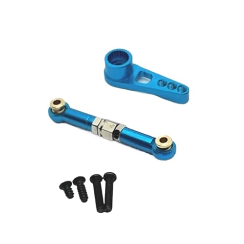 YONMFRDS RC Autoteile Für Scy Für 16101 16102 16103 16104 16201 1/16 RC Auto Upgrade Teile Zubehör Metall 25T Servo Arm Servo Horn Lenkung Servo Link Stange(Blue) von YONMFRDS