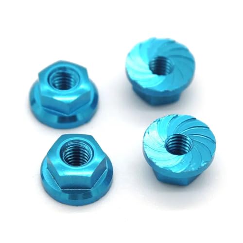 YONMFRDS RC Autoteile Für WLtoys Für MJX 14210 14209 14301 14302 14303 1/14 RC Fernbedienung Auto Metall Upgrade Modifikation Zubehör M4 Kontermutter(Blue) von YONMFRDS