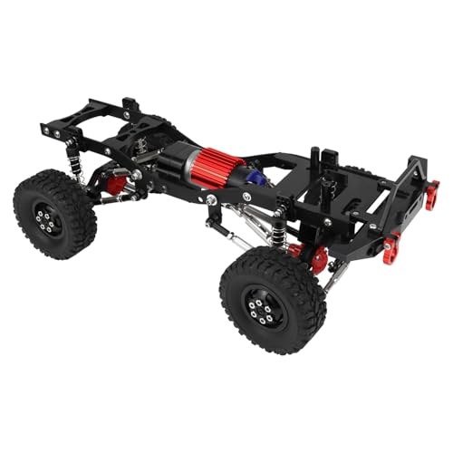 YONMFRDS RC Autoteile Für WPL C14 C24 1/16 RC Auto Metall Zusammengebauter Rahmen Chassis Achse Getriebe Zugstange Set Teile Zubehör Ganze Upgrade RC Auto Zubehör(Black) von YONMFRDS