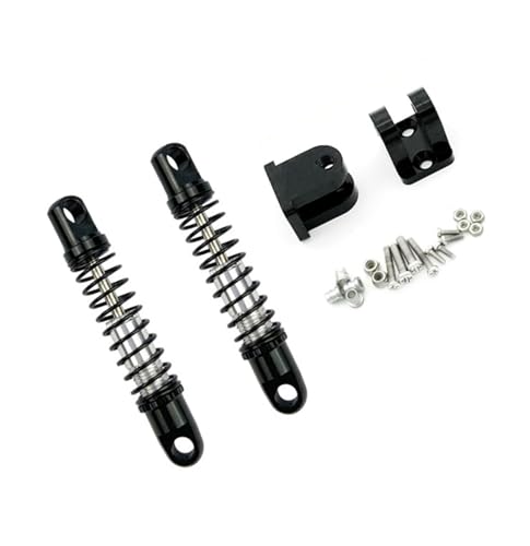 YONMFRDS RC Autoteile Für WPL D12 Ersatz Metall Vorne Hinten Stoßdämpfer Dämpfer Mit Halterung Festen Sitz Montage Zubehör Set Upgrades Teile RC Auto Ersatz Zubehör(Black,Front) von YONMFRDS