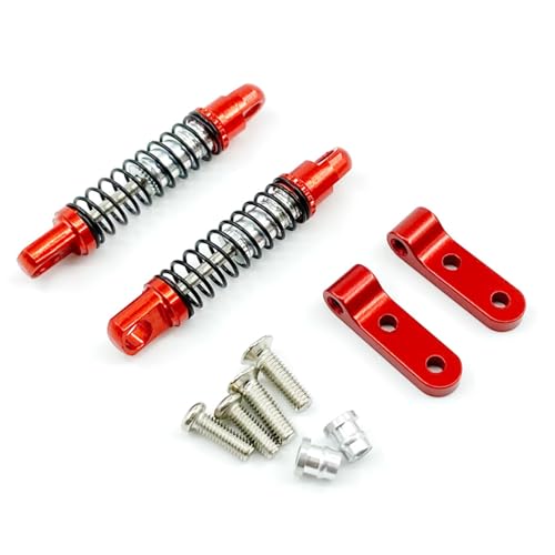 YONMFRDS RC Autoteile Für WPL D12 Ersatz Metall Vorne Hinten Stoßdämpfer Dämpfer Mit Halterung Festen Sitz Montage Zubehör Set Upgrades Teile RC Auto Ersatz Zubehör(Red,Rear) von YONMFRDS