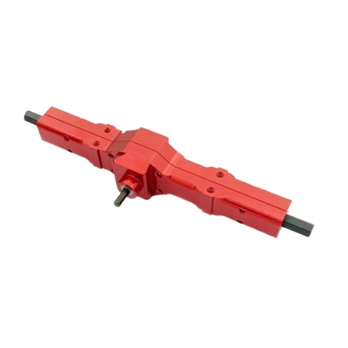 YONMFRDS RC Autoteile Für WPL Für D12 C14 C24 C24-1 B14 B24 B36 Metall Getriebe Hinterachse Mit Stahl GEA LKW Upgrade Modifizierte Teile Fernbedienung Auto Teile(Red) von YONMFRDS