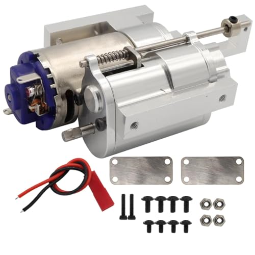 YONMFRDS RC Autoteile Für WPL Für MN B1 B14 B24 C14 C24 D90 D91 MN96 1/12 RC Auto Teile DREI-Generation Voll Metall 2 Für Geschwindigkeit Getriebe Getriebe Mit Servo(Silver) von YONMFRDS