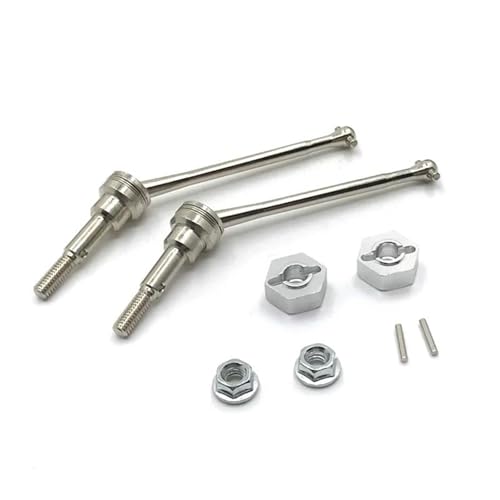 YONMFRDS RC Autoteile Für Wltoys 1/12 12423 12427 12428 Fernbedienung Auto Metall Upgrade Koppler Vordere Antriebswelle Änderung RC Auto Teile Auto Zubehör(Silver) von YONMFRDS