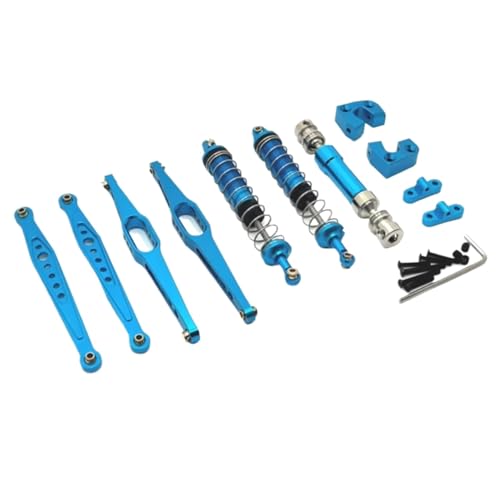 YONMFRDS RC Autoteile Für Wltoys 124006 12423 12427 12428 12429 1/12 Metall Upgrade Teile Kit Antriebswelle Stoßdämpfer Längslenker RC Auto Zubehör(Blue) von YONMFRDS