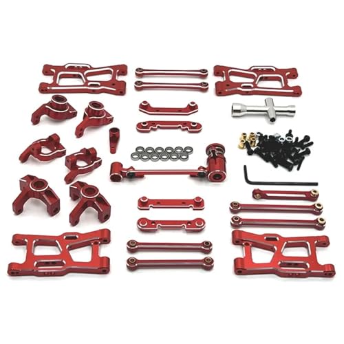 YONMFRDS RC Autoteile Für Wltoys 124007 124016 124018 124017 124019 144001 144010 RC Fernbedienung Auto Metall Upgrade Kit(Red) von YONMFRDS