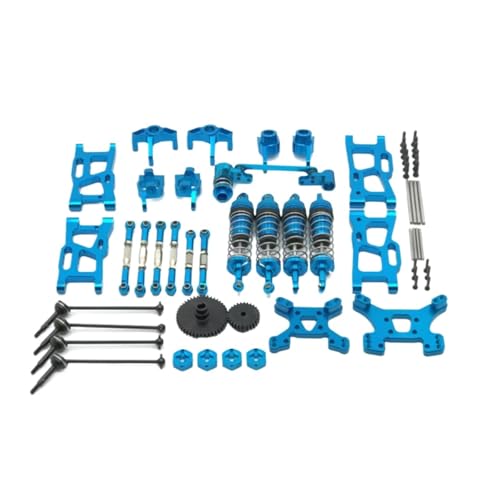 YONMFRDS RC Autoteile Für Wltoys 144001 144002 144010 124017 124019 Metall-Upgrade-Teile-Umbausätze Für Schwingarm-Stoßdämpfersatz RC-Autozubehör(Blue) von YONMFRDS