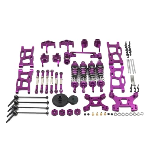 YONMFRDS RC Autoteile Für Wltoys 144001 144002 144010 124017 124019 Metall-Upgrade-Teile-Umbausätze Für Schwingarm-Stoßdämpfersatz RC-Autozubehör(Purple) von YONMFRDS