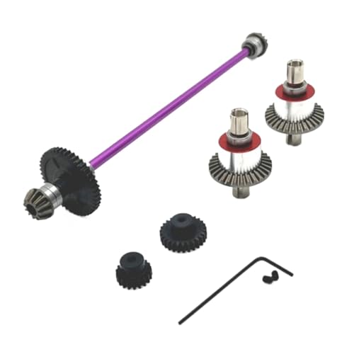 YONMFRDS RC Autoteile Für Wltoys Für 144001 144002 144010 Für RIaarIo XDKJ-001 006 1/14 RC Auto Upgrade Teile Metall Differential Und Zentrale Antriebswelle Montage(Purple) von YONMFRDS