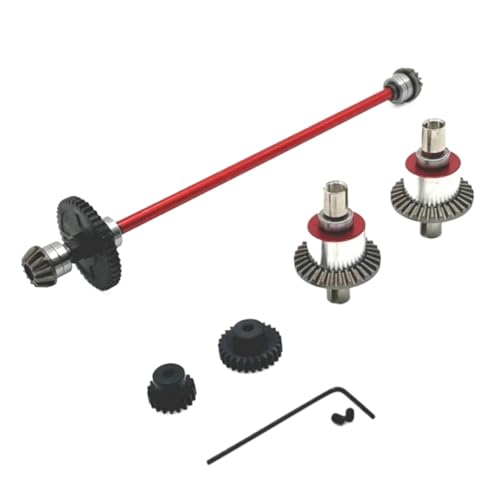 YONMFRDS RC Autoteile Für Wltoys Für 144001 144002 144010 Für RIaarIo XDKJ-001 006 1/14 RC Auto Upgrade Teile Metall Differential Und Zentrale Antriebswelle Montage(Red) von YONMFRDS