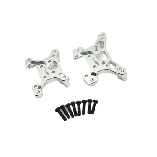 YONMFRDS RC Autoteile Für Wltoys Für 144001 144010 144016 144018 124017 124019 124007 124008 124010 Metall Vorne Hinten Shock Tower Platte RC Auto Upgrade Teile(Silver) von YONMFRDS