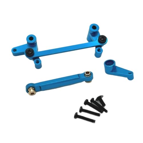 YONMFRDS RC Autoteile Für Wltoys Für 144016 144018 1/14 Metall Lenkung Servo Arm Servo Link Rod Set Fernbedienung Auto Upgrade Teile Zubehör(Blue) von YONMFRDS