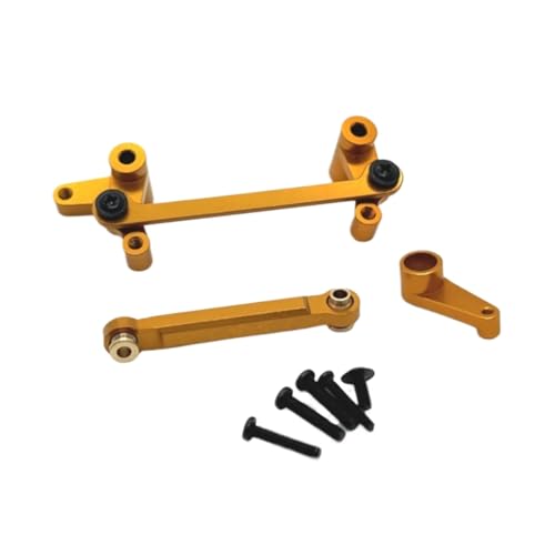 YONMFRDS RC Autoteile Für Wltoys Für 144016 144018 1/14 Metall Lenkung Servo Arm Servo Link Rod Set Fernbedienung Auto Upgrade Teile Zubehör(Yellow) von YONMFRDS