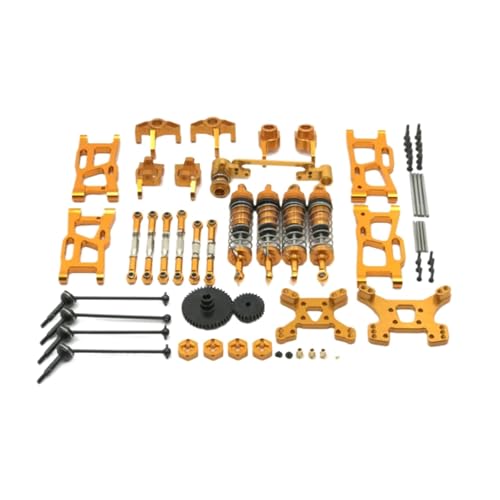 YONMFRDS RC Autoteile Für Wltoys Für Metall Upgrades Teile 144001 144002 144010 124017 124019 Modifikation Kits Für Schwinge Stoßdämpfer Set RC Auto Zubehör(Yellow) von YONMFRDS