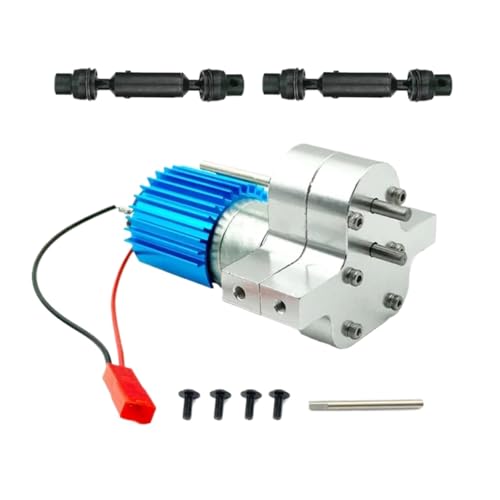 YONMFRDS RC Autoteile Für Wpl Für MN Für MN99S C14 C24 B24 B36 D90 D99 RC Auto Upgrades Teile Zubehör Metall 370 Motor Getriebe Getriebe Box Mit Antriebswelle(Silver) von YONMFRDS