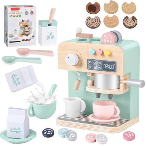 YOOHBERRYS Kaffeemaschine Kinder Holz, 22 Stück Kinderküche Kaffeemaschine, Espressomaschine Holzspielzeug mit Mühle, Spielküche Zubehör kaffeeservice Rollenspiele Geschenk für Kinder ab 3 Jahre YOOHBERRYS Kaffeemaschine Kinder Holz, 22 Stück Kinderküche Kaffeemaschine, Espressomaschine Holzspielzeug mit Mühle, Spielküche Zubehör kaffeeservice Rollenspiele Geschenk für Kinder ab 3 Jahre von YOOHBERRYS