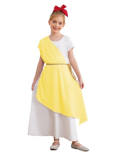 YOOJIA Antik Griechische Göttin Kostüm Kleinkind Mädchen Kleid Antik Kostüm Römische Toga Griechisch Halloween Karneval Party 5-16 Jahre Gelb 122-128 YOOJIA Antik Griechische Göttin Kostüm Kleinkind Mädchen Kleid Antik Kostüm Römische Toga Griechisch Halloween Karneval Party 5-16 Jahre Gelb 122-128 von YOOJIA