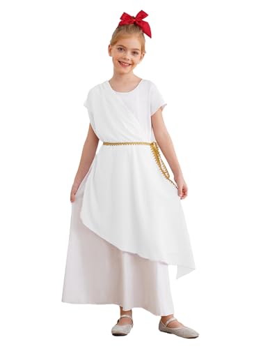 YOOJIA Antik Griechische Göttin Kostüm Kleinkind Mädchen Kleid Antik Kostüm Römische Toga Griechisch Halloween Karneval Party 5-16 Jahre Weiß 170 YOOJIA Antik Griechische Göttin Kostüm Kleinkind Mädchen Kleid Antik Kostüm Römische Toga Griechisch Halloween Karneval Party 5-16 Jahre Weiß 170 von YOOJIA