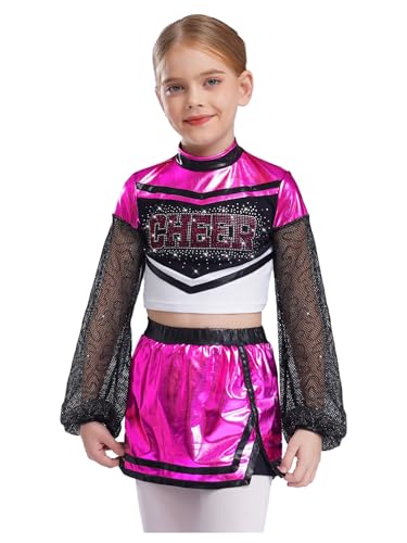 YOOJIA Cheerleaders Kostüm Kinder Mädchen Kostüm Cheerleaders Mädchen Pompon Uniform Cosplay Party Karneval Halloween Schule Uniform Kleid 110-170 Hot Pink 146-152 YOOJIA Cheerleaders Kostüm Kinder Mädchen Kostüm Cheerleaders Mädchen Pompon Uniform Cosplay Party Karneval Halloween Schule Uniform Kleid 110-170 Hot Pink 146-152 von YOOJIA