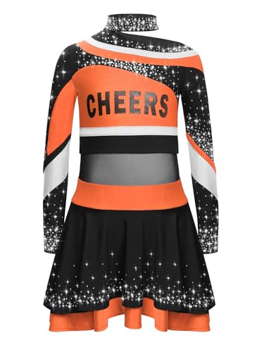 YOOJIA Kostüm Cheerleaders Mädchen Kinder Uniform Pom Pom Mädchen Oberteil und Rock Tanzkleid Schule Cosplay Karneval Halloween 5-16 Jahre Orange 170 YOOJIA Kostüm Cheerleaders Mädchen Kinder Uniform Pom Pom Mädchen Oberteil und Rock Tanzkleid Schule Cosplay Karneval Halloween 5-16 Jahre Orange 170 von YOOJIA