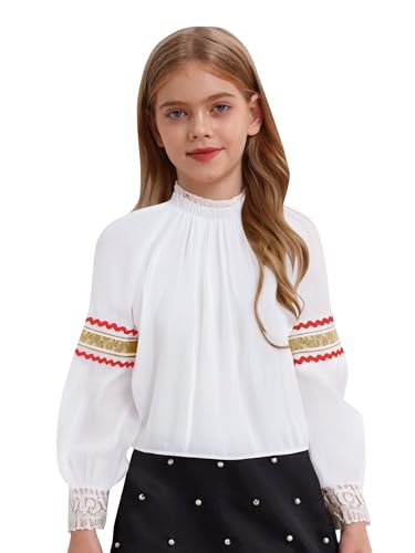 YOOJIA Russisches Kostüm Kind Mädchen Hemd Russisches traditionelles Kostüm Halloween Weihnachten Karneval Hemd Prinzessin Abend Puffärmel 2-16 Jahre Weiß 98-104 YOOJIA Russisches Kostüm Kind Mädchen Hemd Russisches traditionelles Kostüm Halloween Weihnachten Karneval Hemd Prinzessin Abend Puffärmel 2-16 Jahre Weiß 98-104 von YOOJIA