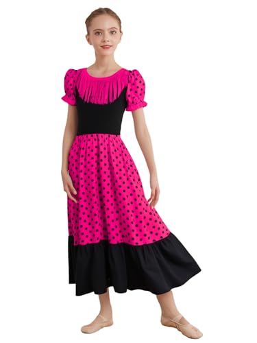 YOOJIA Sevillanische Kleid Kinder Kostüm Rot Flamenco Mädchen Cosplay Party Karneval Halloween Spanisch Volkskleid Wettbewerb Tanzbekleidung 110-170 Hot Pink 122-128 YOOJIA Sevillanische Kleid Kinder Kostüm Rot Flamenco Mädchen Cosplay Party Karneval Halloween Spanisch Volkskleid Wettbewerb Tanzbekleidung 110-170 Hot Pink 122-128 von YOOJIA