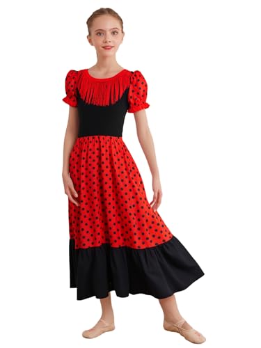 YOOJIA Sevillanische Kleid Kinder Kostüm Rot Flamenco Mädchen Cosplay Party Karneval Halloween Spanisch Volkskleid Wettbewerb Tanzbekleidung 110-170 Rot 158-164 YOOJIA Sevillanische Kleid Kinder Kostüm Rot Flamenco Mädchen Cosplay Party Karneval Halloween Spanisch Volkskleid Wettbewerb Tanzbekleidung 110-170 Rot 158-164 von YOOJIA
