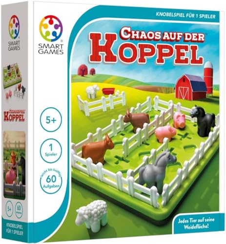 Chaos auf der Koppel: Jedes Tier auf Seine Weidefläche! - Knobelspiel für 1 Spieler von SmartGames