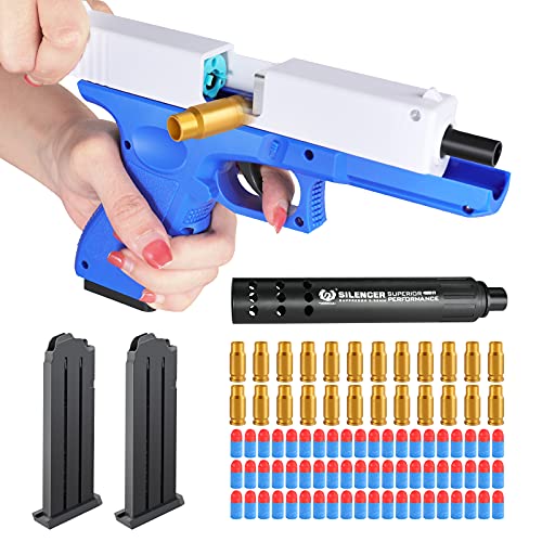 Spielzeug Pistole mit 2 Magazin und Schalldämpfer, Soft Foam Bullets Gun Toy Set, Schaumstoff-Blaster for Kinder Schießen Spiele von YOOYID