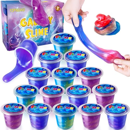 15er Pack Galaxy Slime Kit, Slime Set für Kinder, Ideales Spielzeug Geschenk für Kinder Jungen Mädchen, Slime Spielzeug für Jungen Mädche von YOPINSAND